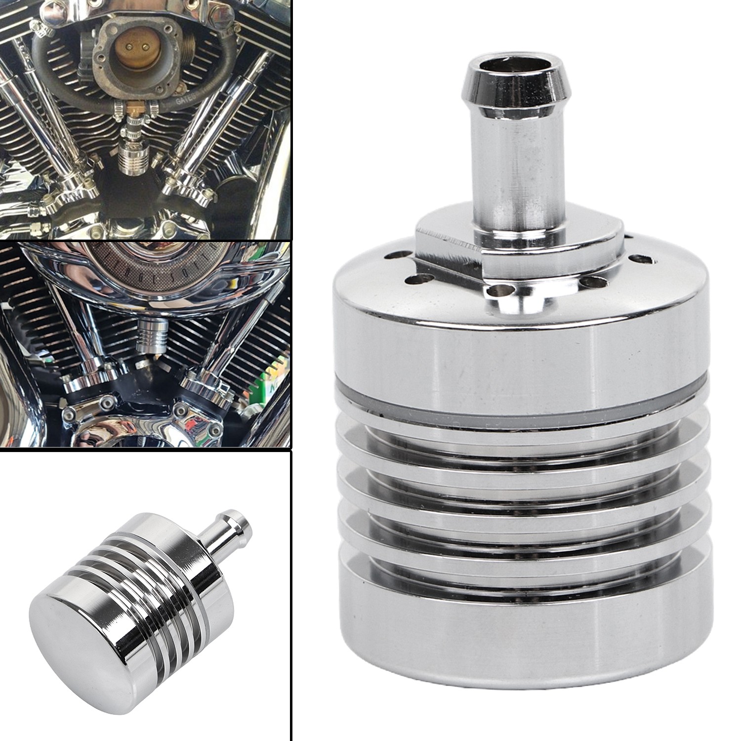 Aluminum Vented Engine Breather Canister For Harley Dyna Super Wide Glide FXDWG
