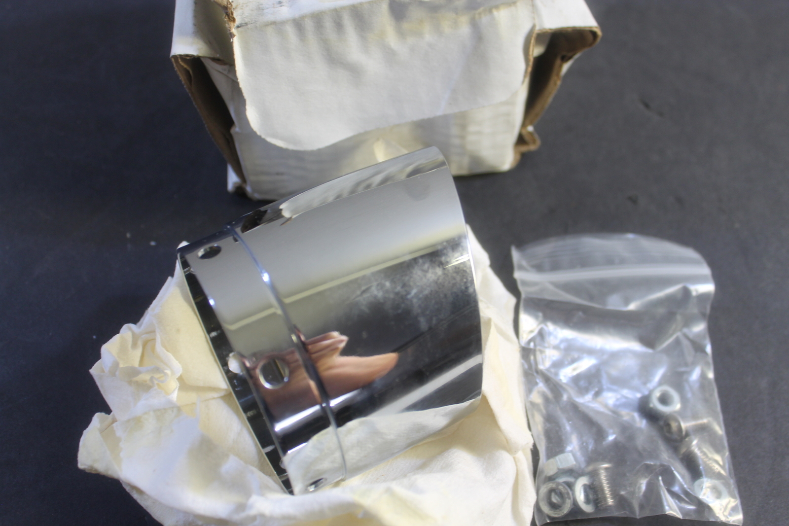 NOS Exhaust Tip Muffler Rush Racing Chrome 3.5 INCH Diamater