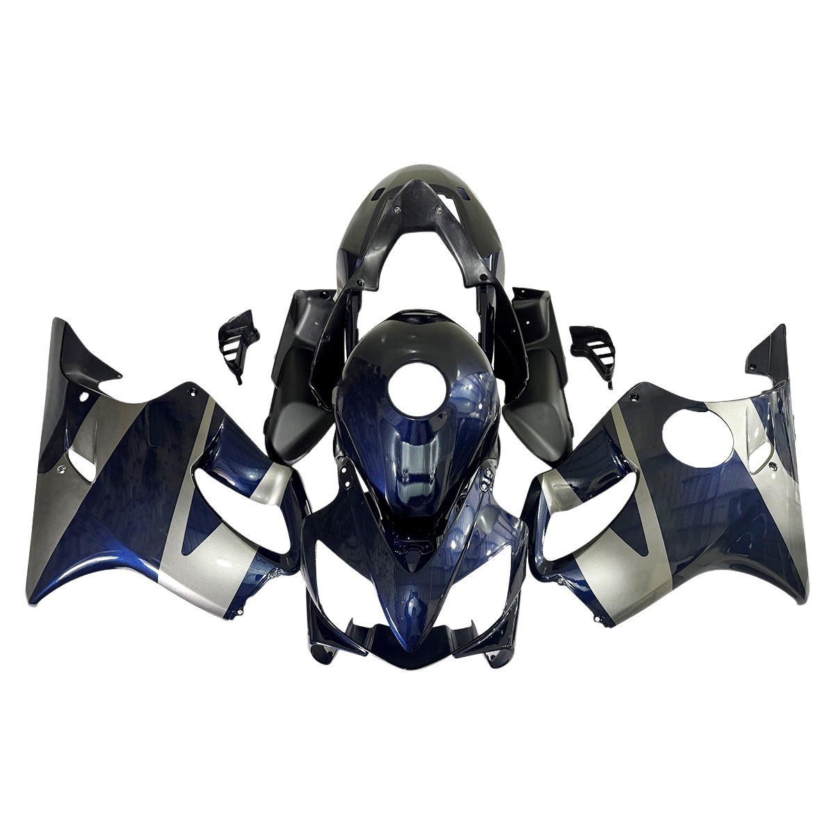 For Honda Plastic Fairings Bodywork CBR600F4i 2004 2005 06 2007 Dark Blue Silver