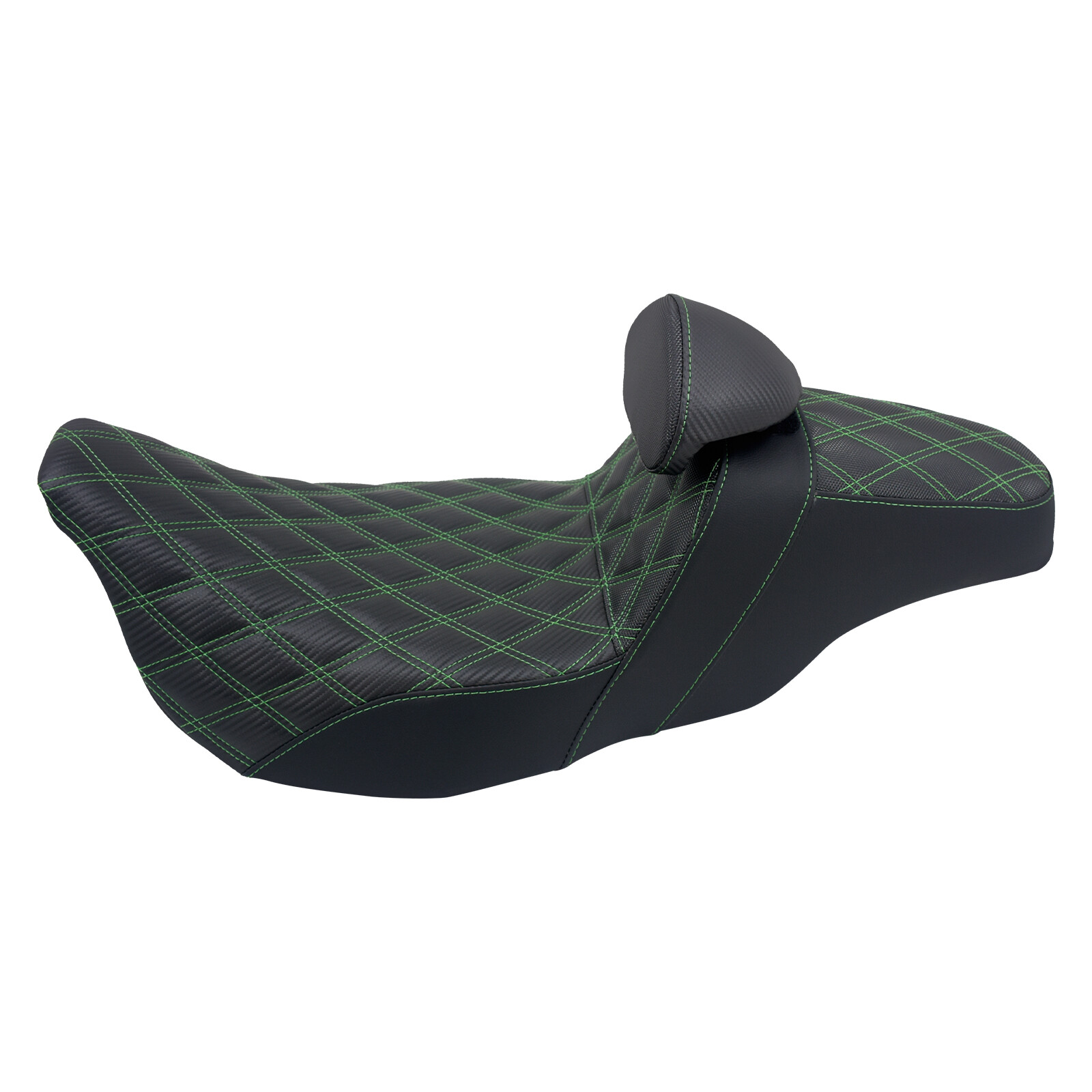 Driver Passenger Seat Green Line w/ Backrest For Harley Road Street Glide 09-23