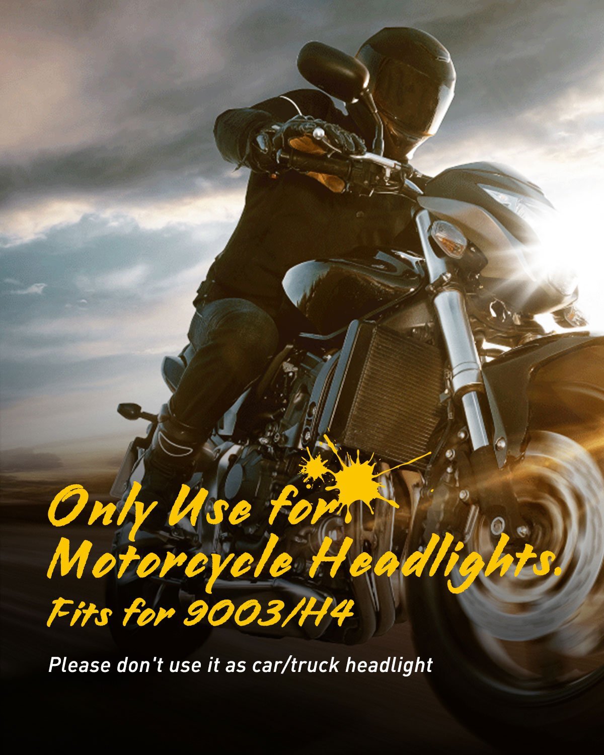 AUXITO H4 CSP LED Bulb 6500K White Hi/Low Beam Motorcycle Headlight High Power