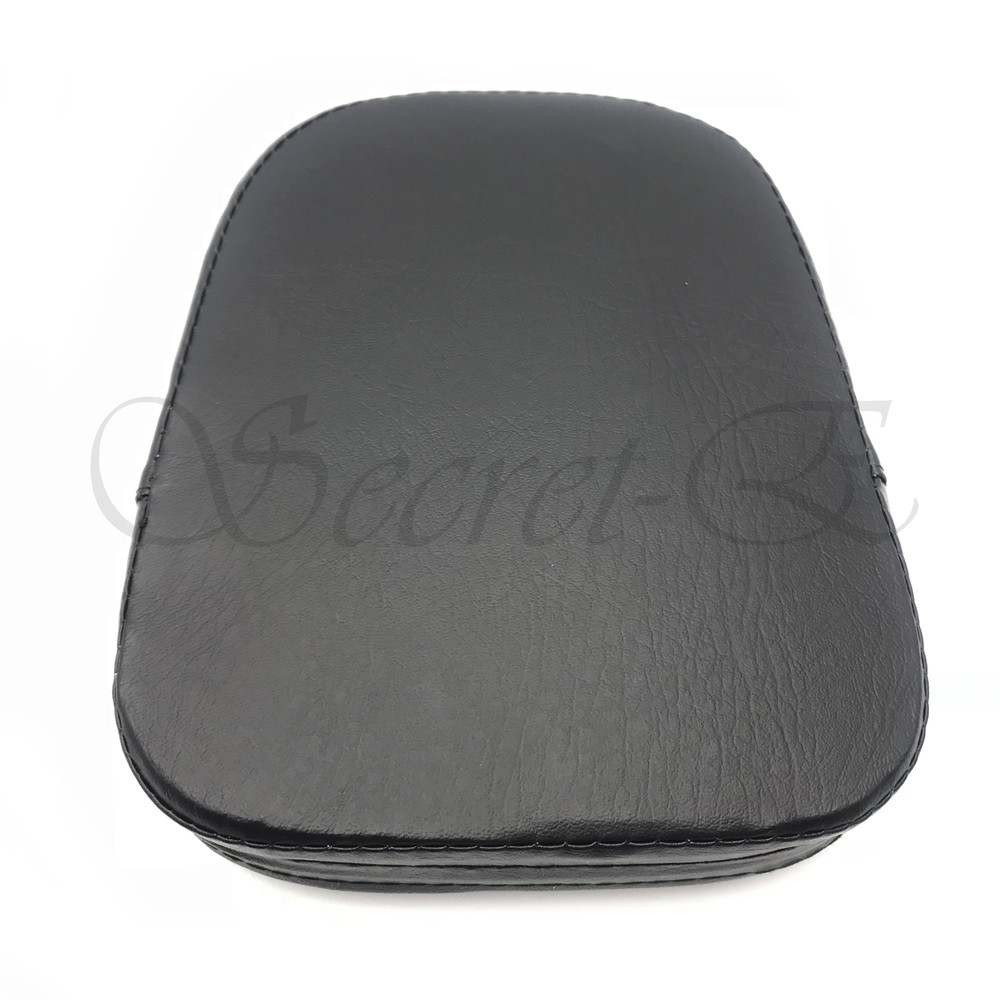 Black Rectangular Backrest Sissy Bar Cushion Pad For Kawasaki Honda Suzuki Harle
