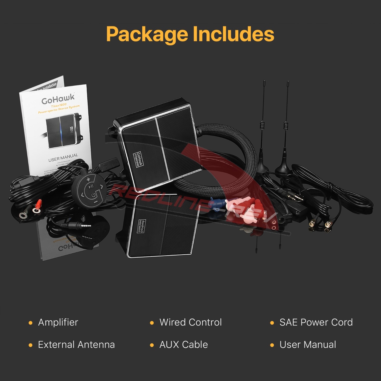 Waterproof Amp Bluetooth Motorcycle ATV UTV Audio USB MP3 Radio Amplifier System