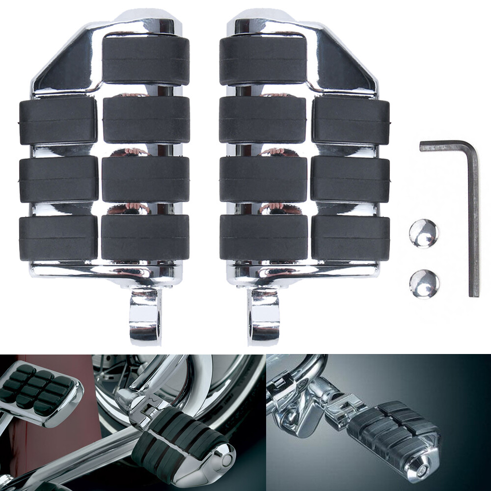 Pair Male Mount Foot Pegs Footrests For Harley Touring Softail Dyna Sportster XL