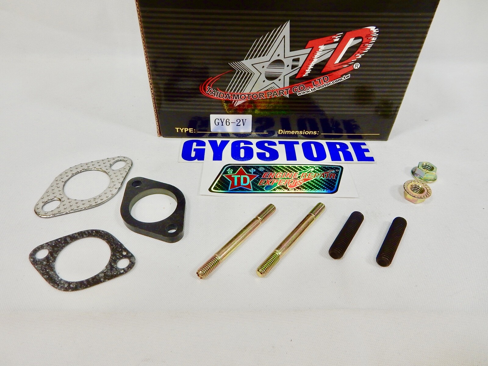 TAIDA GY6 2V CYLINDER HEAD 65mm – 67mm BORE (30.5/26.5 VALVES) *57mm SPACING*