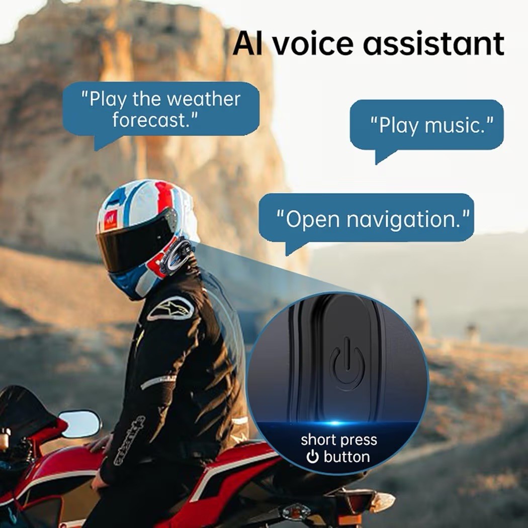 Q29 Motorcycle Bluetooth Helmet Intercom with 1080P HD Camera and IPX6 Waterproo