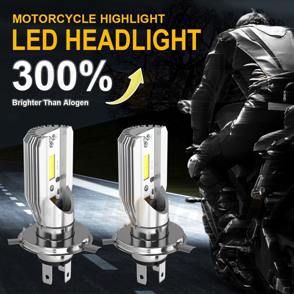 H4 9003 LED Headlight Bulb 6500K White High/Low Beam For Motorcycle