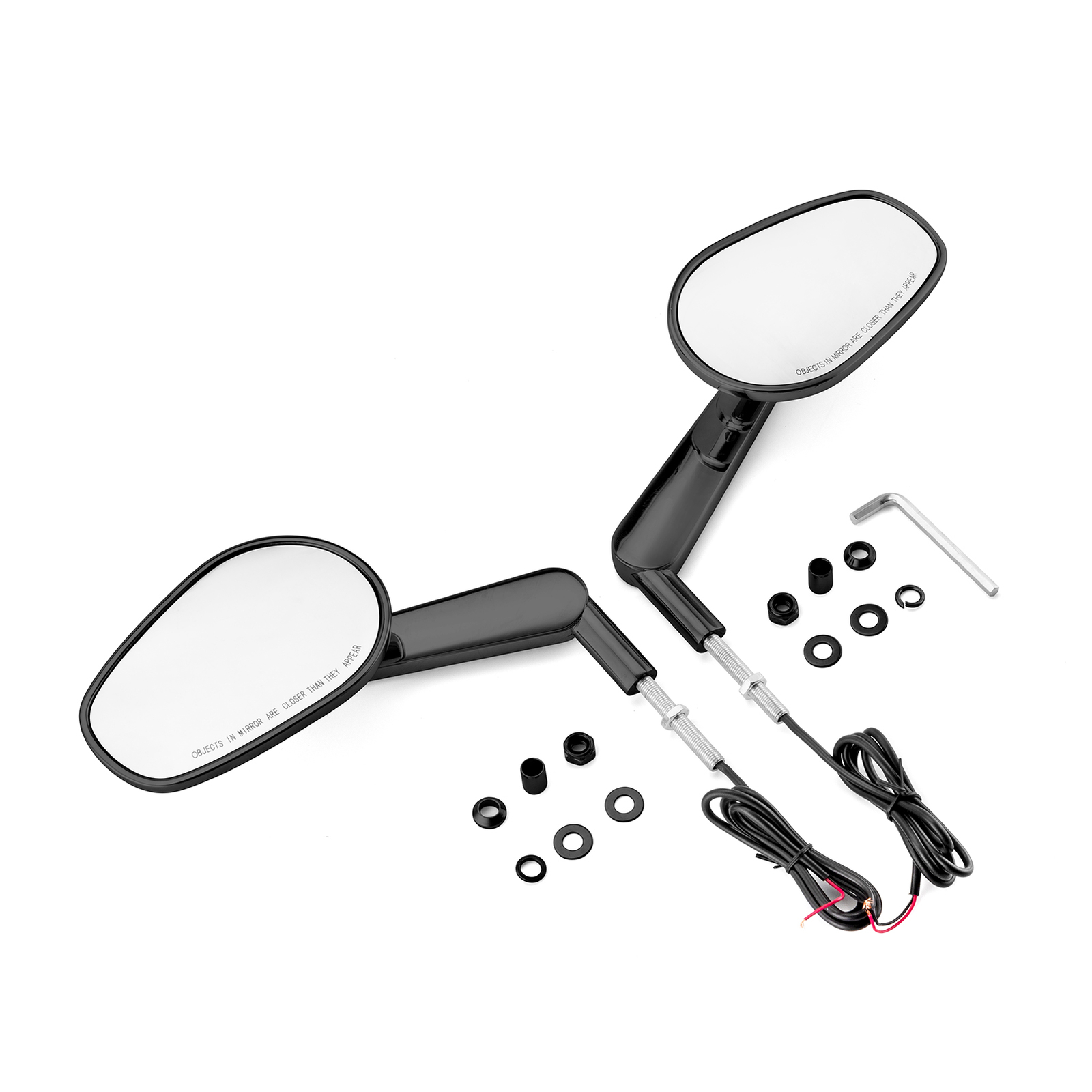 Motorcycle Mirrors w/LED Turn Signal For Harley Touring Street Glide Road Glide