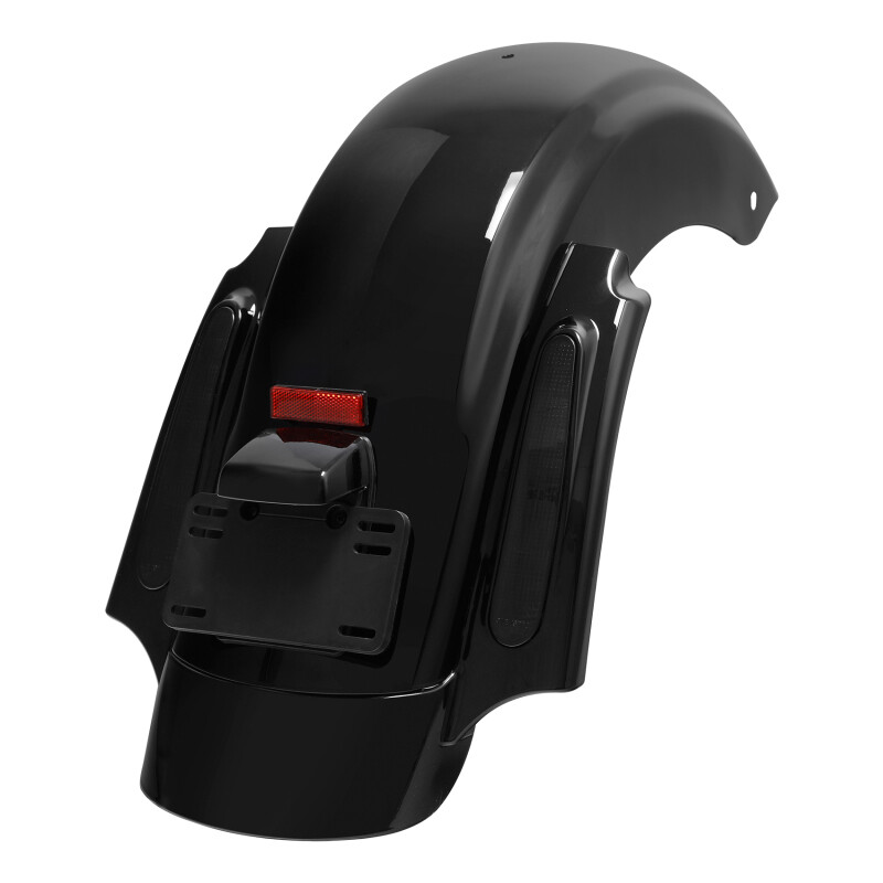 Vivid Black Rear Fender System W/ LED Light Fit For Harley Road Glide 2009-2013