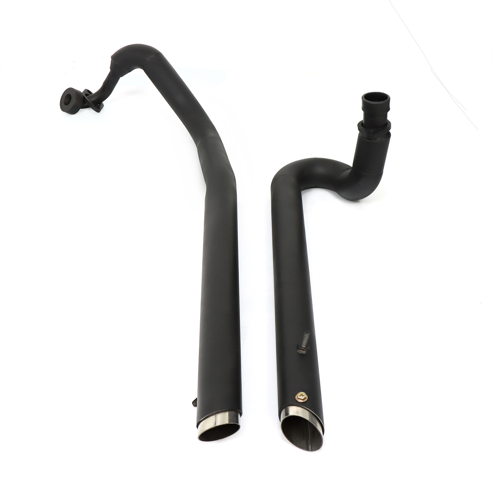 Shortshots Staggered Exhaust Pipes For Yamaha V Star 1100 XVS1100 DragStar Black