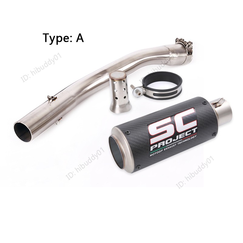 For Yamaha YZF R1 1998-2003 Exhaust Tips Mid Pipe Slip On 51mm Muffler Black Tip
