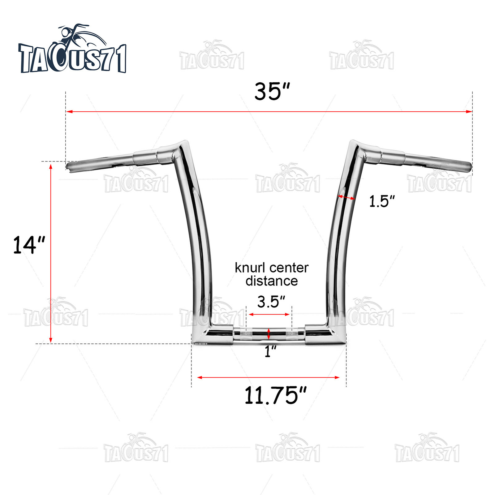 14” Rise Ape Hanger Fat 1-1/2″ Handlebar For Harley Softail Sportster 1200 883
