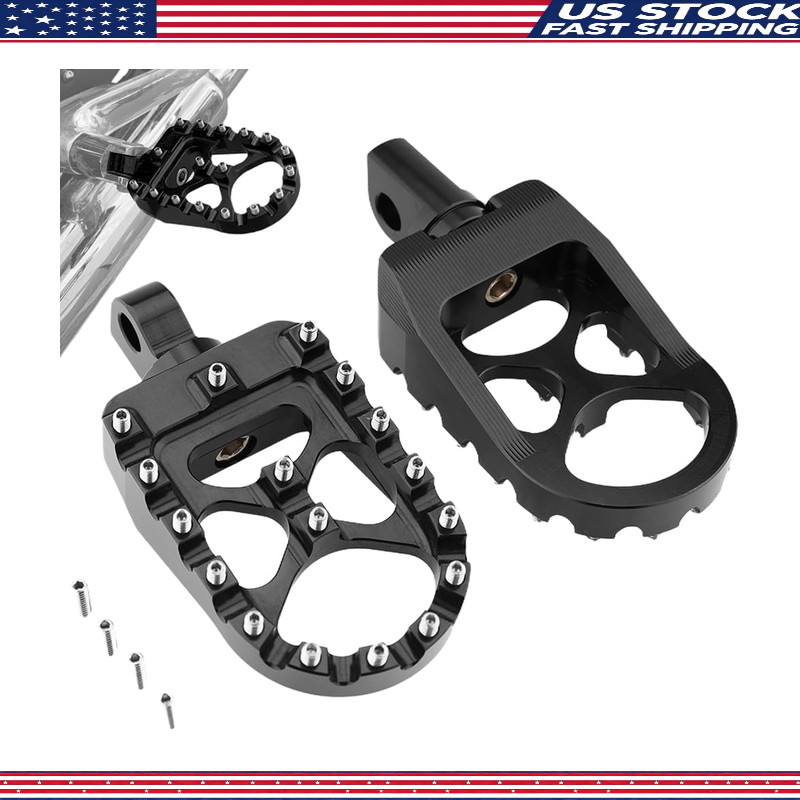 CNC Wide 360° Rotating Off Road Motorcycle Foot Pegs MX Style Dyna, Color: Black