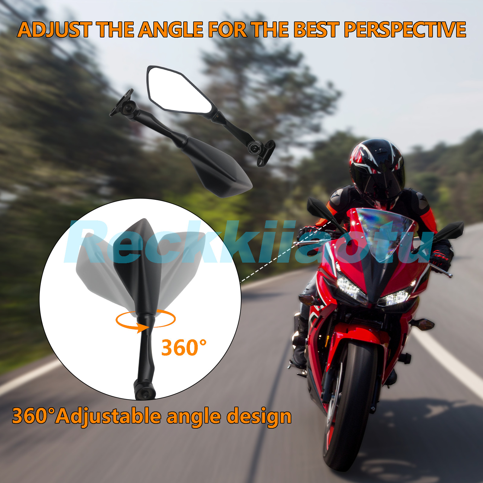 Left & Right Rearview Mirrors For Kawasaki Ninja 400 EX400 2018-2023 2019 2020