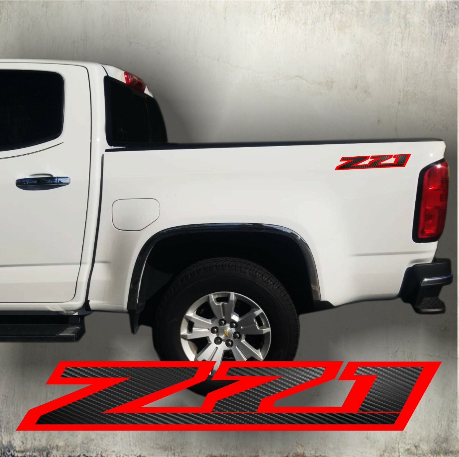 Z71 stickers decal, Silverado, chevy, truck cut design Red and fiber (SET)