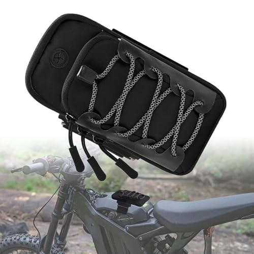 Motorcycle Handlebar Storage Bag Waterproof 8x1x4 Inch USB Charging Port Nylon