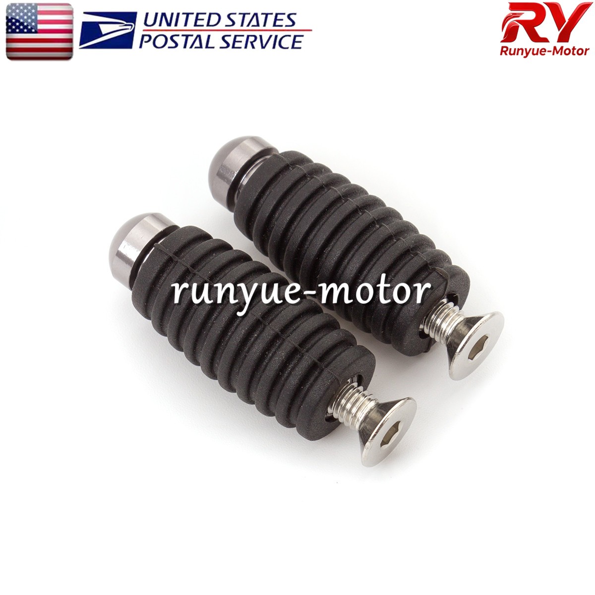 5mm Gray Rubber Small Rearset Footpegs Foot Pegs Pedals Sport Street Scooter Toe