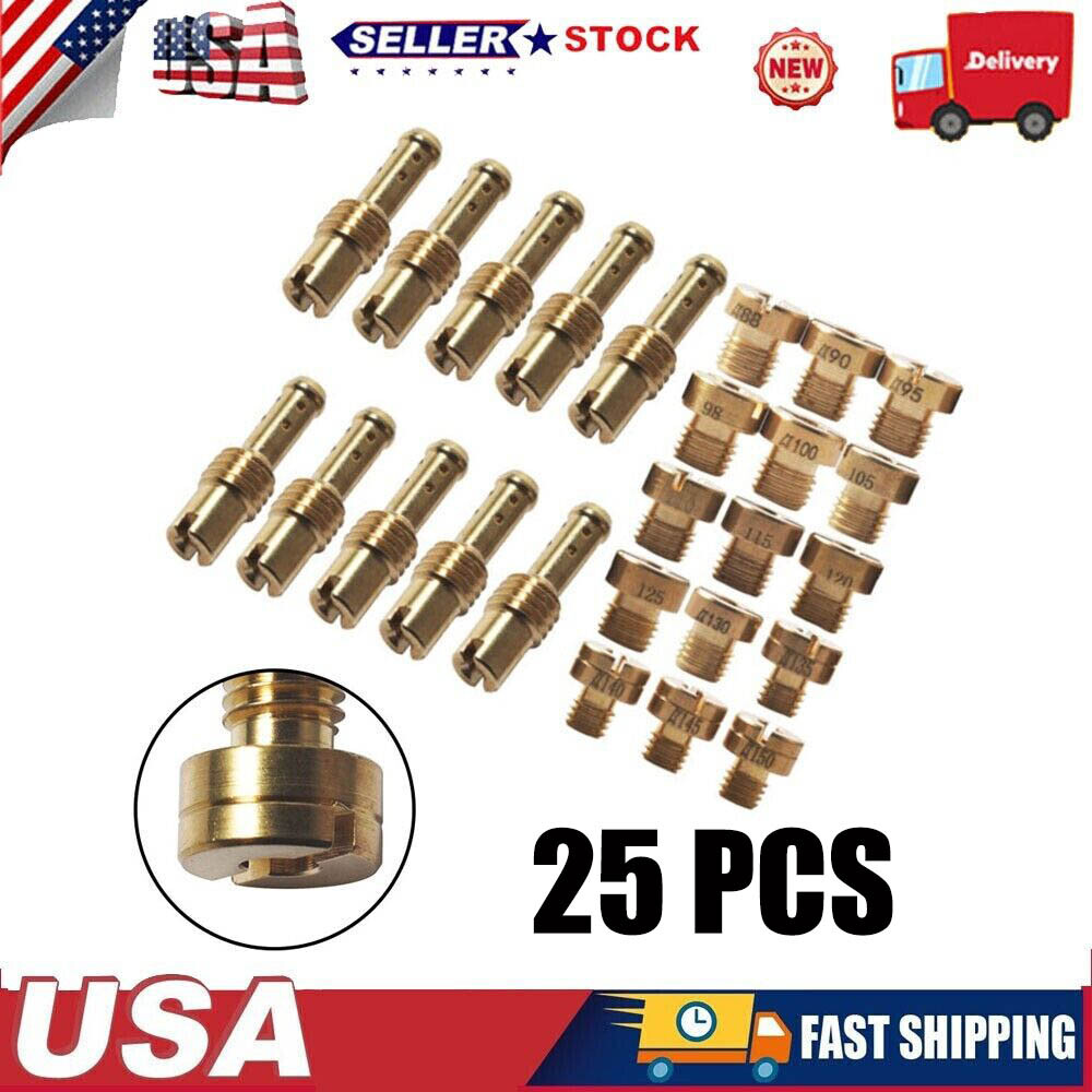 USA 25pc Brass Carburetor Main Jet Kit For Mikuni VM22 VM24,125/150/200/250/ ATV