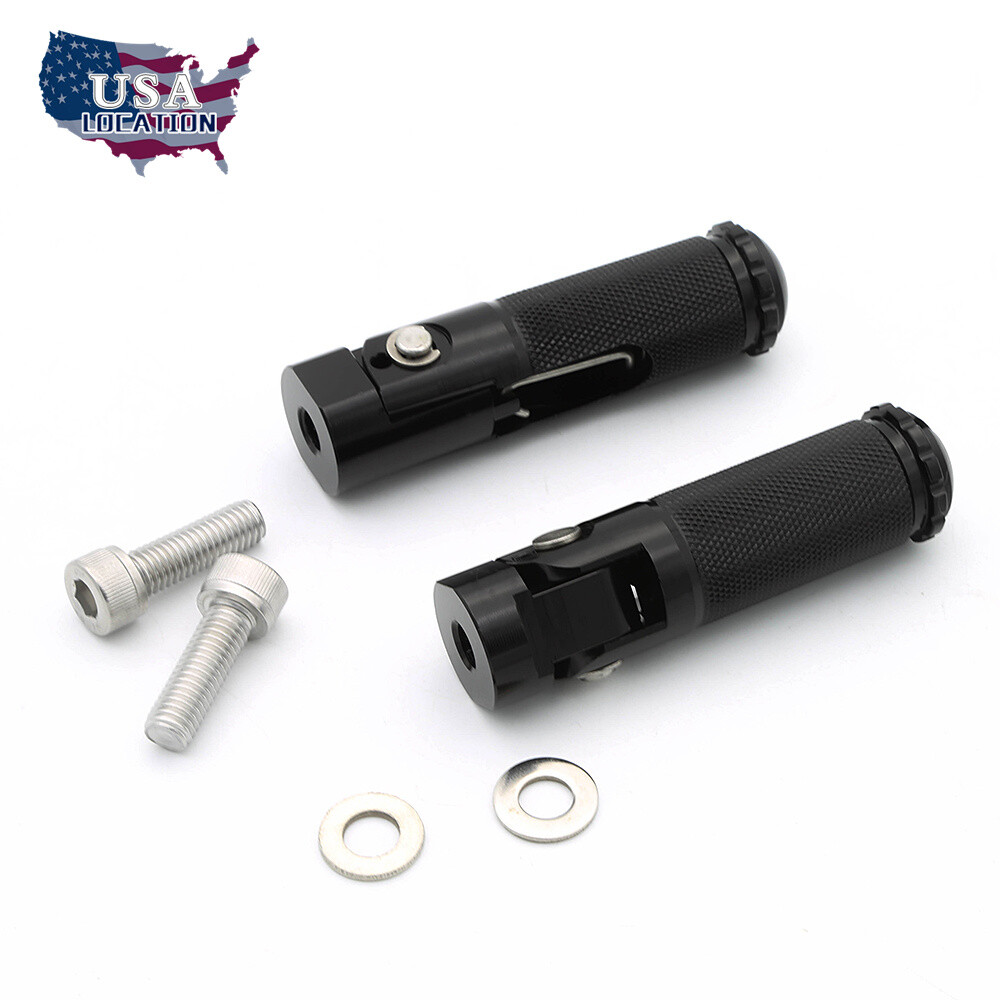 Aluminum Motorcycle Black Rearset Footrests Footpegs Foot Pegs Pedals Universal
