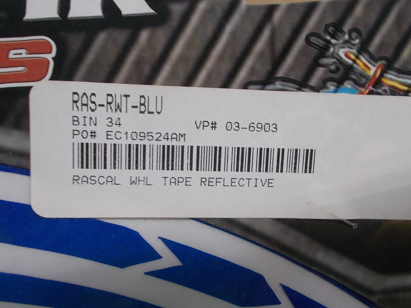 NOS Rascal Grafik Wheel Stripe Kit Blue Reflective 17″ 03-6903
