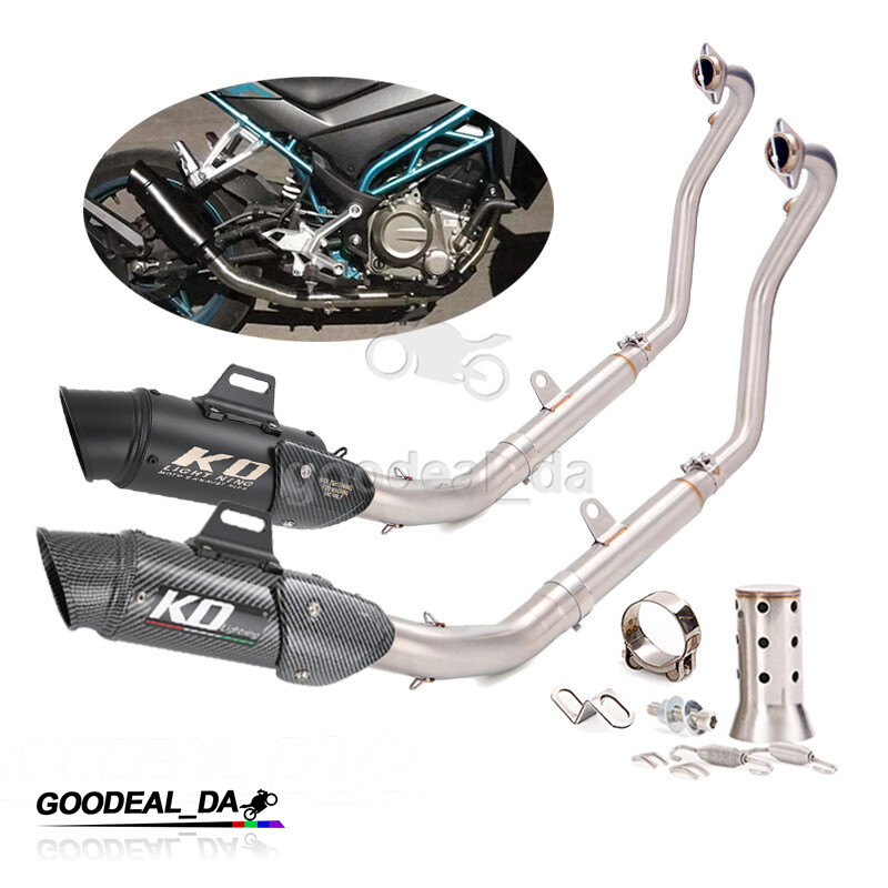 Full System For CF-Moto 300SR 250NK 300NK 300SS Front Exhaust Pipe Black Muffler