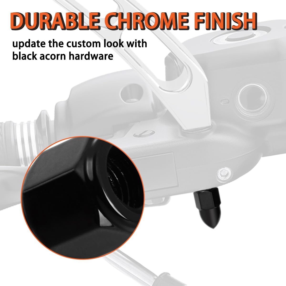 FOVPLUE 5/16″-24 Acorn Nut Kit and Lock Washers Universal fits 5/16-24, BLACK