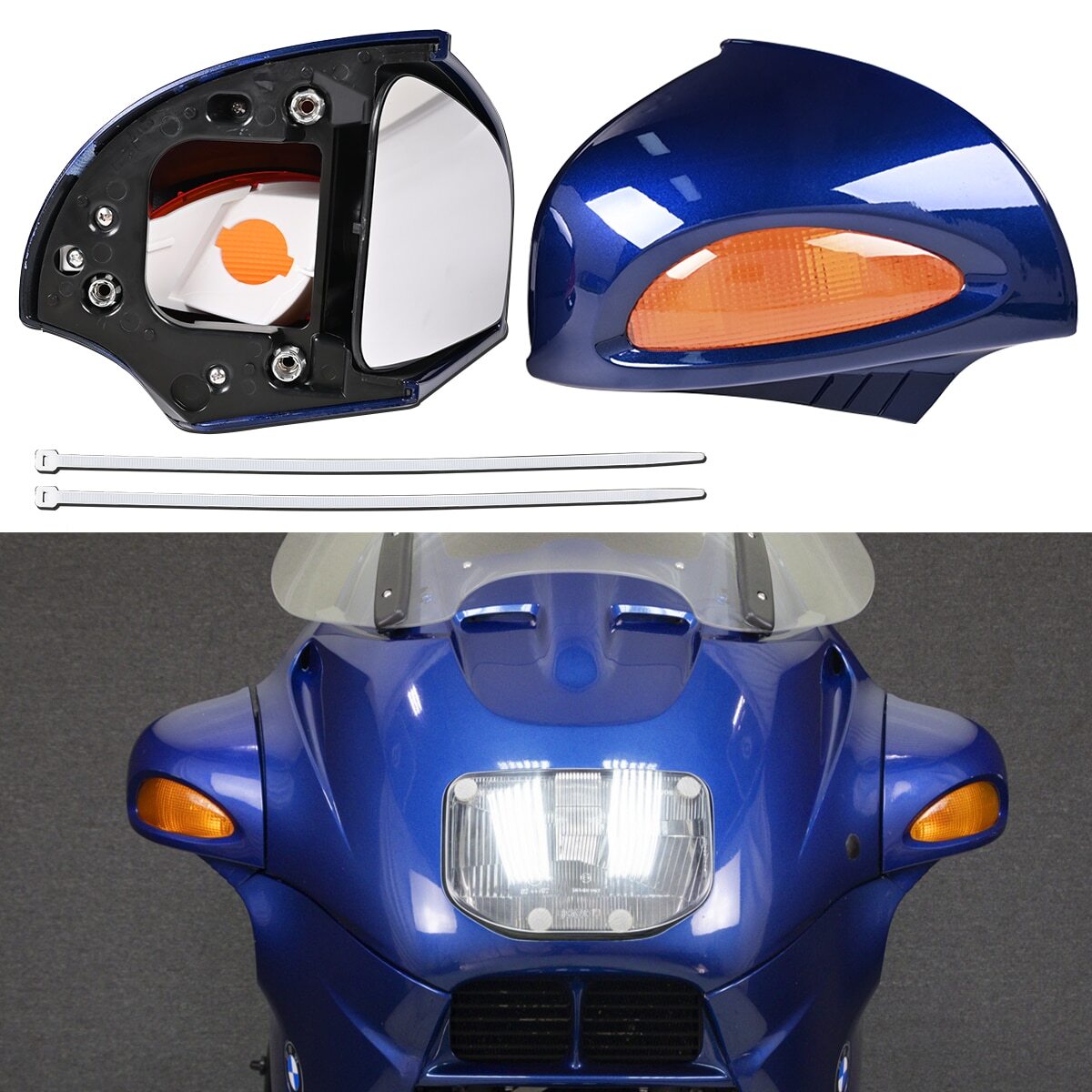 Left&Right Rear View Mirrors Turn Signal Fit For BMW R1100 RT R1100 RTP R1150 RT