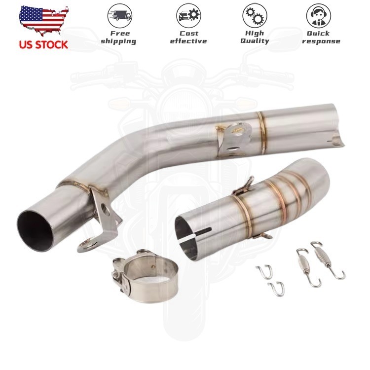 For Suzuki GSXR600 GSXR750 11-26 Exhaust System Mid Pipe Slip On Silvery Muffler