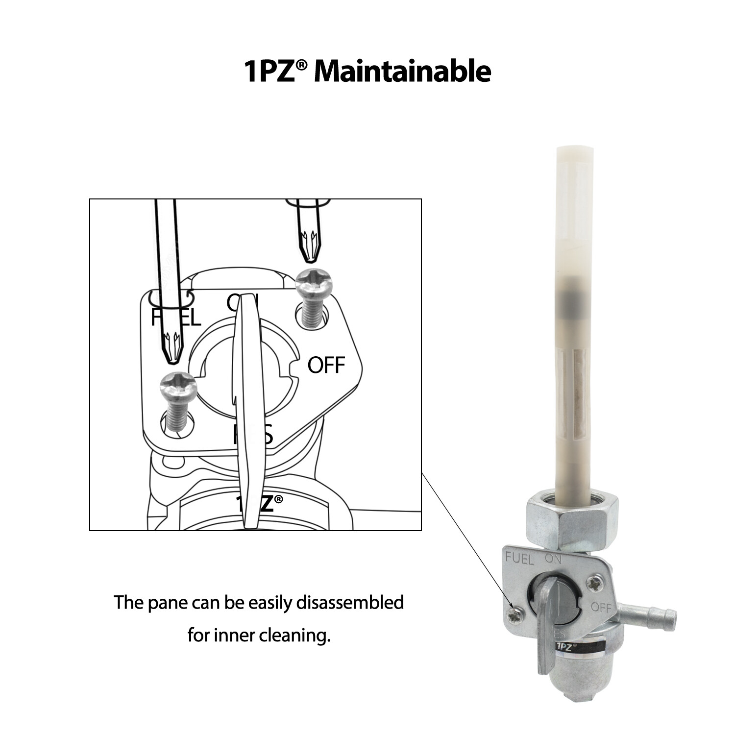 ON / OFF M18 FUEL VALVE PETCOCK FOR HONDA VINTAGE MOTORCYCLE / ATV 16mm x 1.0mm