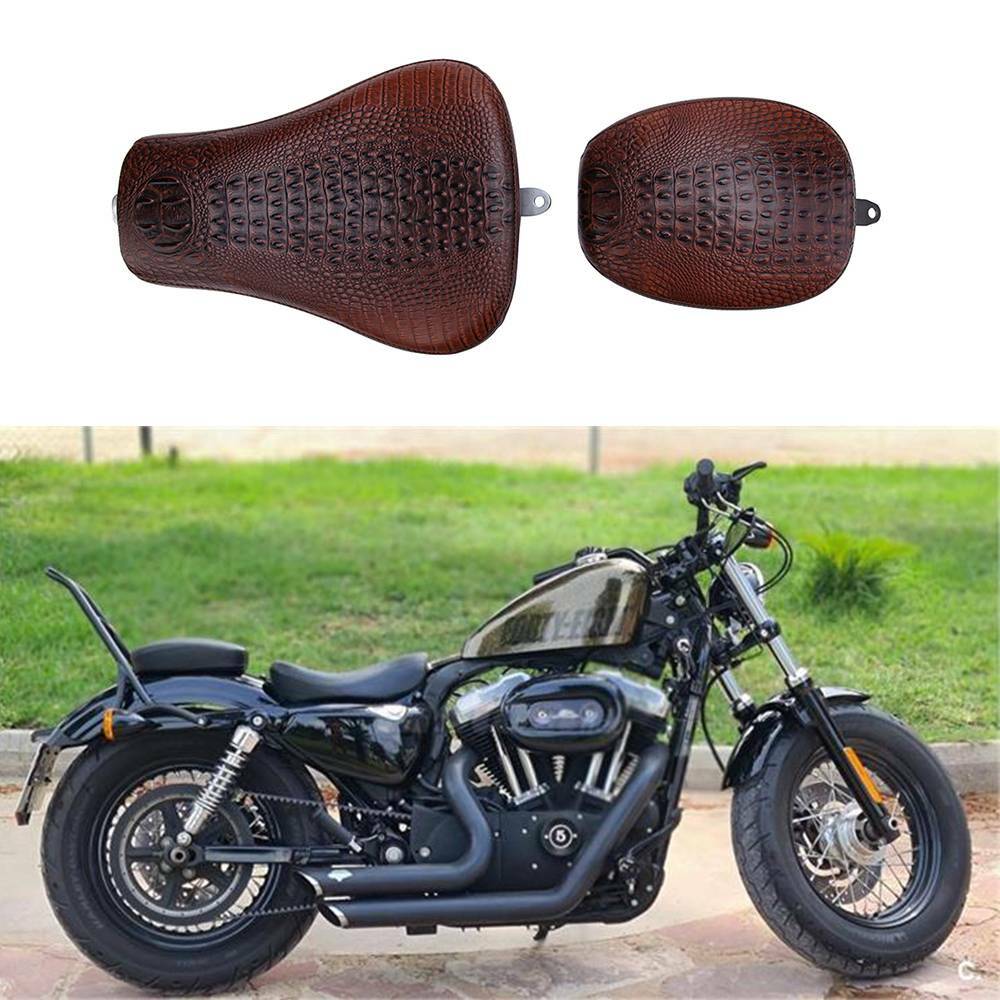 Front Driver Solo Seat+ Rear Passenger For Harley Sportster XL1200C XL883N XL883