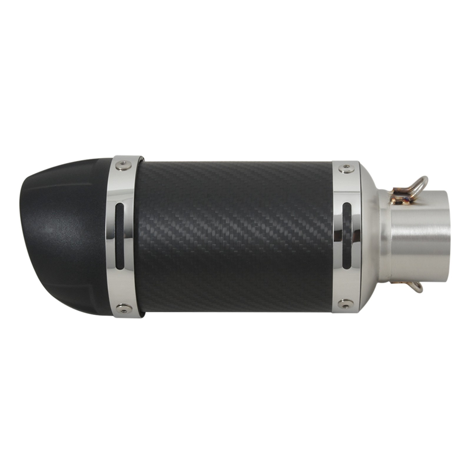 38-51mm Universal Motorcycle Exhaust Slip On Tip Short Muffler Link Pipe Carbon