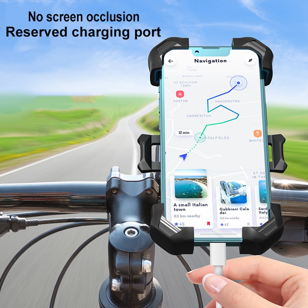 Auto Lock Motorcycle Phone Mount Bike Phone Holder Double Lock Anti-Vibration