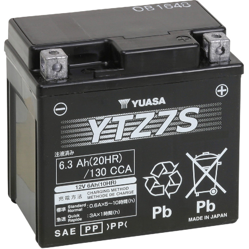 Yuasa YTZ7S AGM 12V Battery 6Ah 130CCA Factory Activated YUAM727ZS