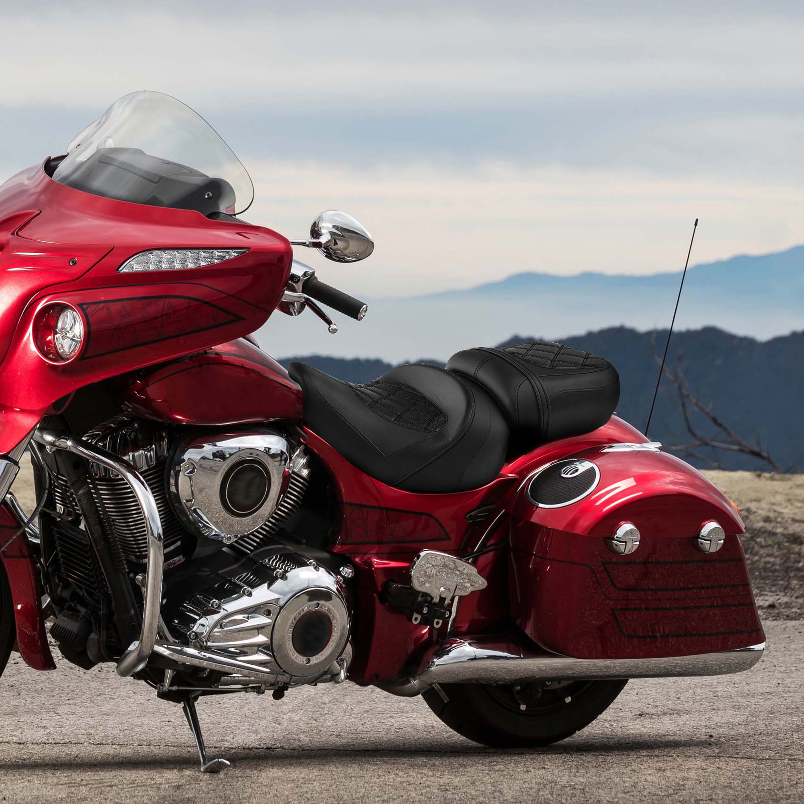Black Driver & Passenger Seat Fit For Indian Chieftain 2014-23 Chief Dark Horse
