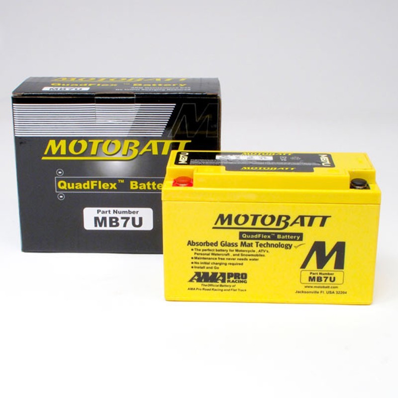 Motobatt MB7U Battery Quadflex AGM – 12v 6Ah 100CCA (YT7B-BS, YT7B-4)