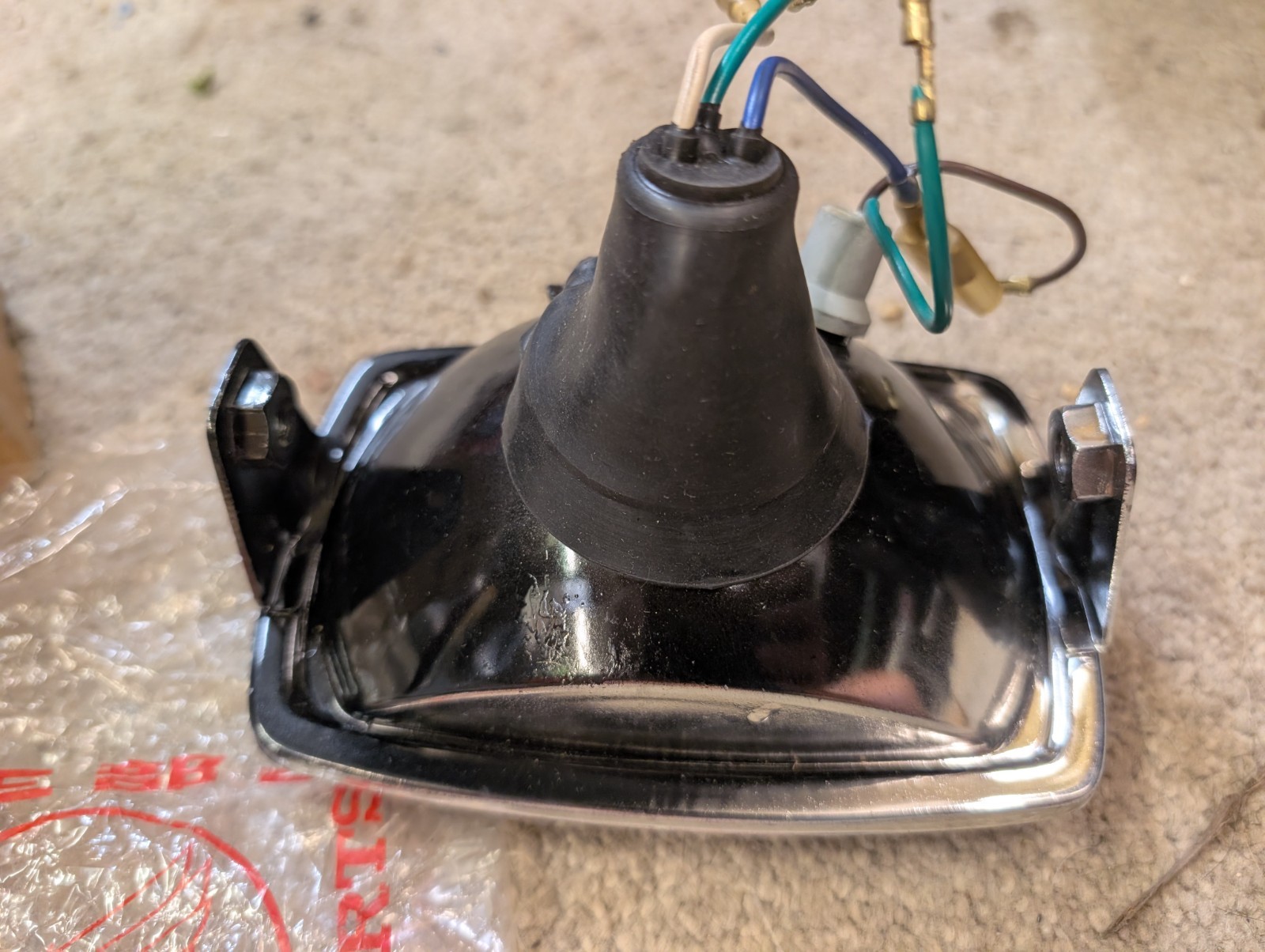 Honda Headlight OEM Rectangular Stanley 001-2184 Classic Bike / Scooter #W11