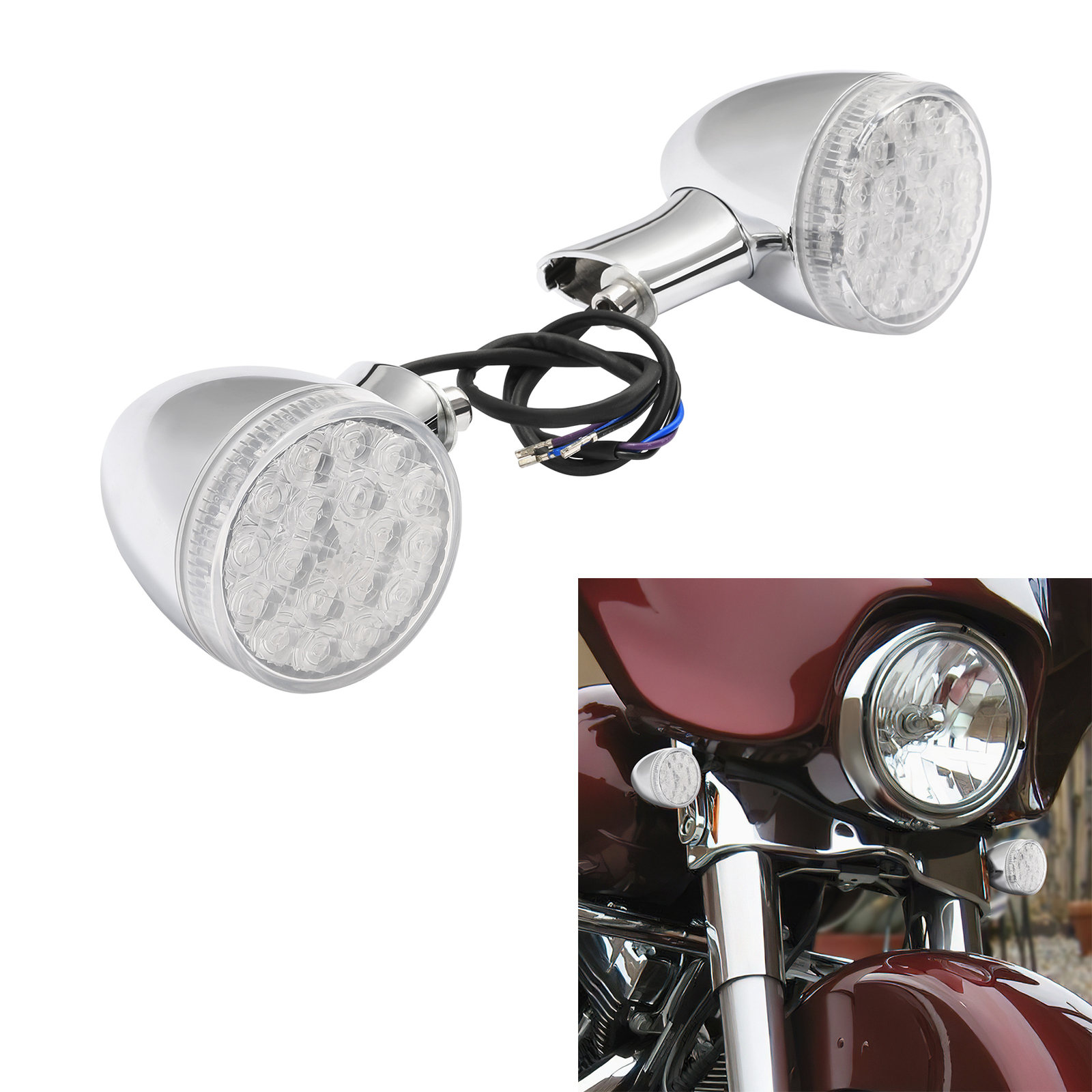 Front Turn Signals Light Fit For Harley Touring Street Glide 15-24 Softail 00-25