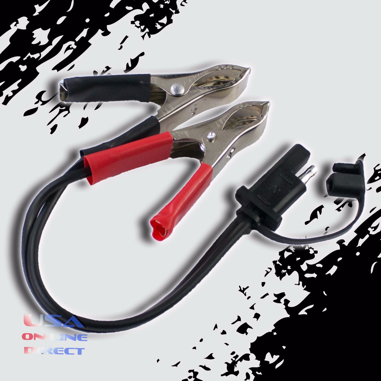 4pcs SAE Quick Connect Plug to Alligator Clip Motorcycle Marine Battery Charger