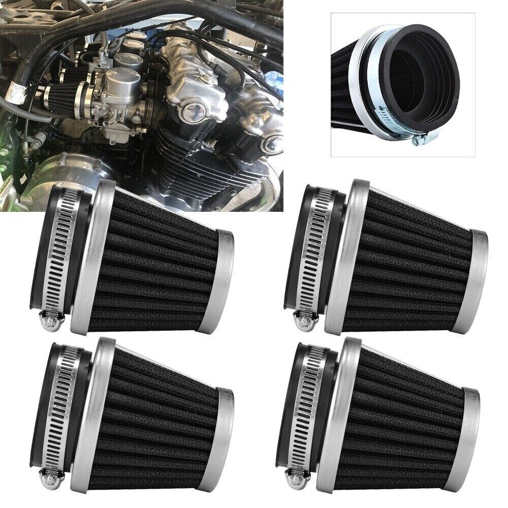 4x Universal Motorcycle 54mm Air Pod Filters For Honda Suzuki Yamaha Kawasaki