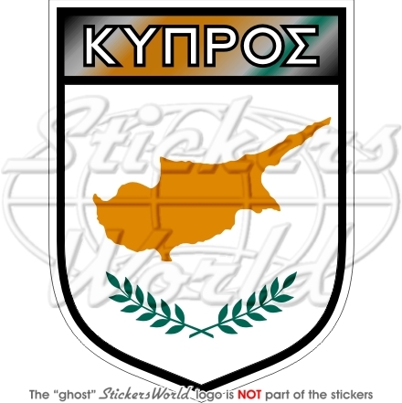 CYPRUS Cypriot Shield Greek Cyprian 100mm (4″) Vinyl Bumper Sticker Decal
