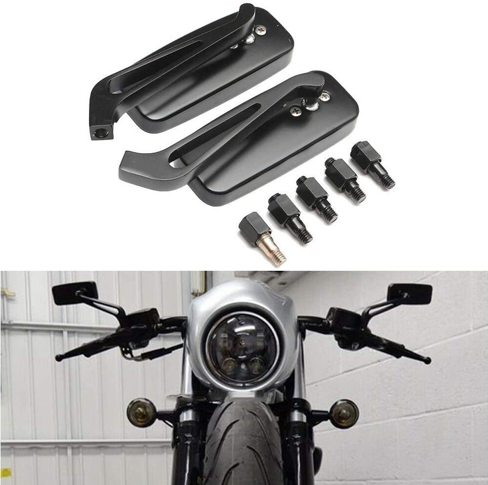 For Kawasaki Vulcan VN 500 750 800 900 1500 Black Rectangle Motorcycle Mirrors