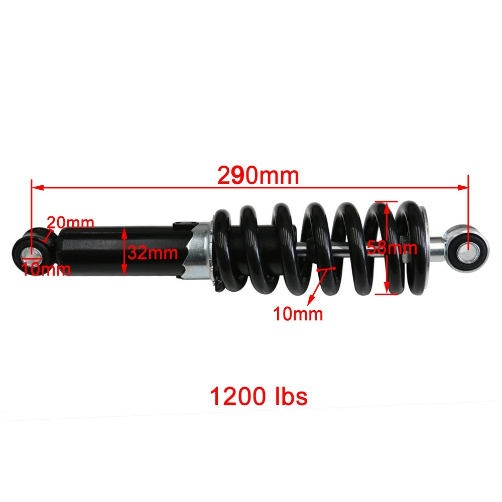1200lbs 290mm 11.4″ Rear Shock Absorber for Dirt Pit Bike Trail ATV Yamaha PW80