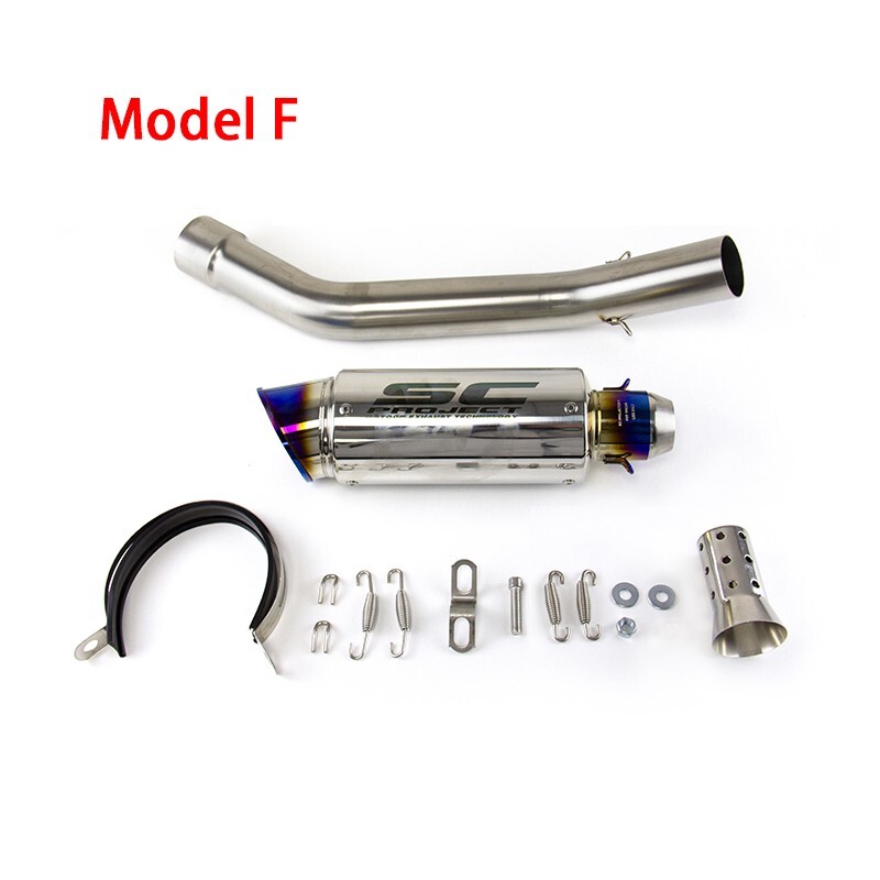 For Kawasaki Ninja ZX10R 2008-2020 Exhaust System Mid Pipe Slip On Black Muffler