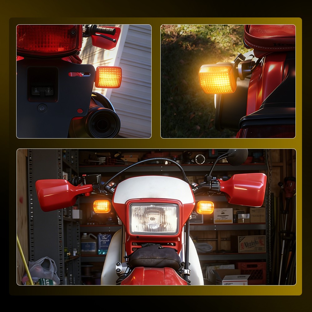 Pair Motorcycle Amber Turn Signal Lights Blinker for Honda NX125 NX250 1988-1990