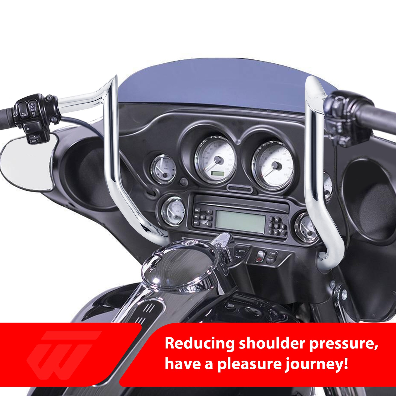 10″ Rise Chrome Pre-wired Ape handlebar For Harley Touring Street Electra Glide