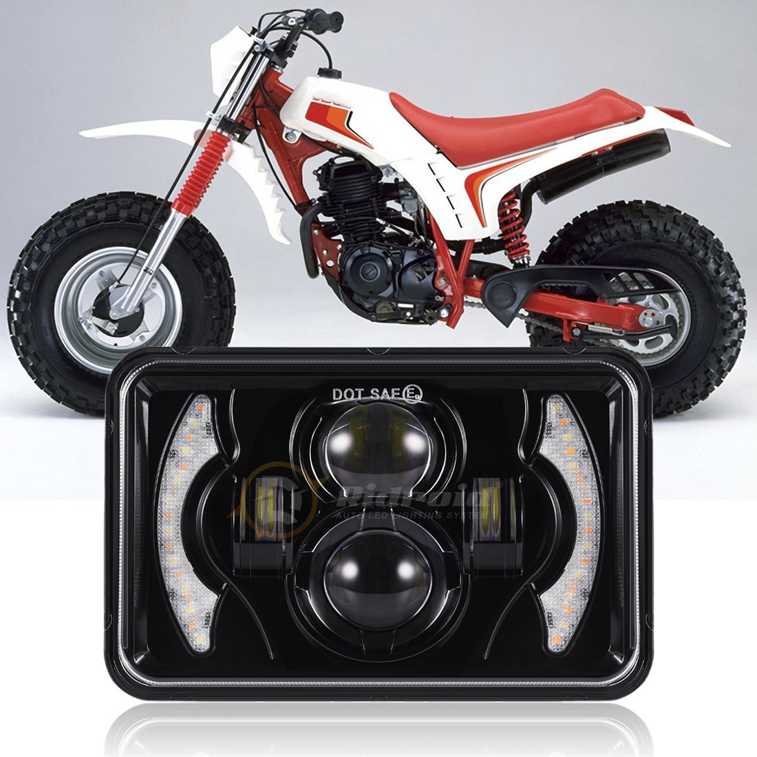 Motorcycle 4×6 inch Square LED Headlight For Yamaha BW200 350 50 XT225 350 WR250