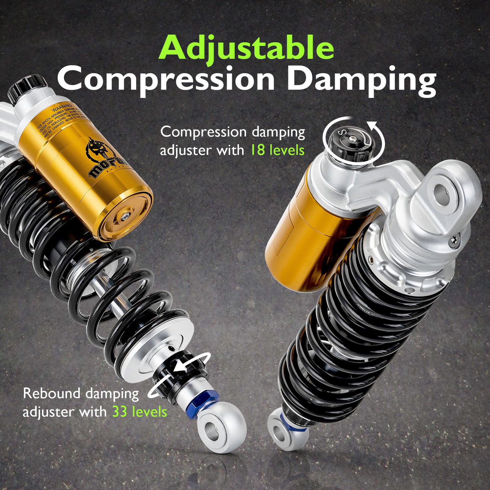 13.4 Adjustable Rear Suspension Shocks Harley Sportster XL883N XL1200X Nightster