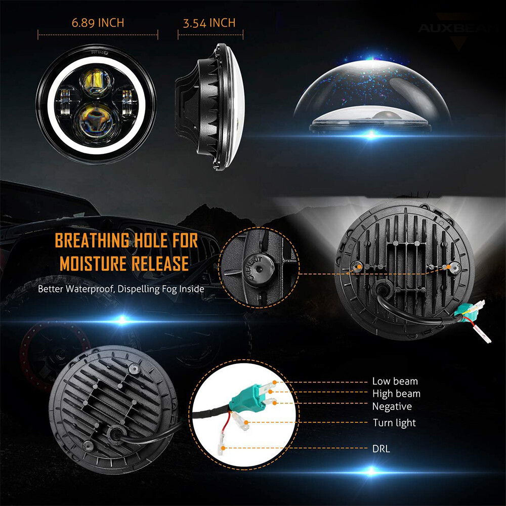 7″ LED Headlight +Fog Passing Light For Harley Davidson Heritage Softail Classic