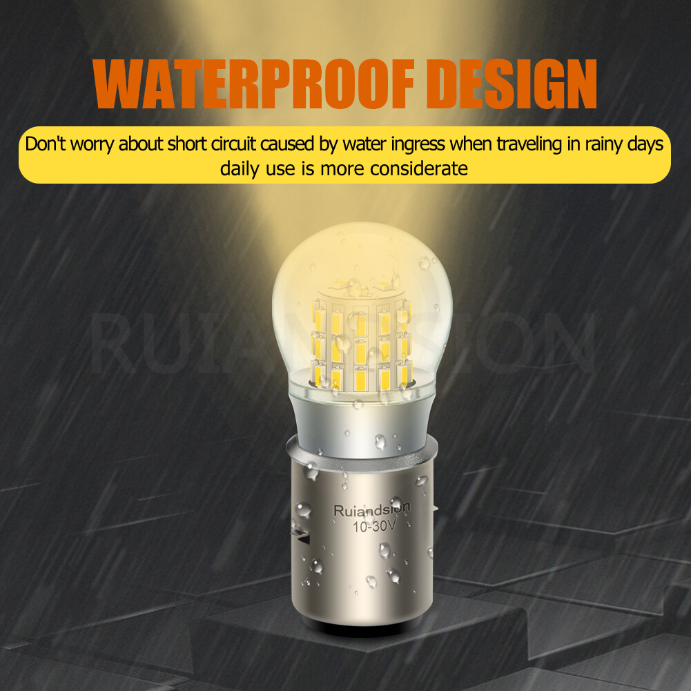 Ruiandsion BA20D LED Bulb Motorcycle Headlamp H6 Car DRL Hi Lo Beam 10-30V 4300K