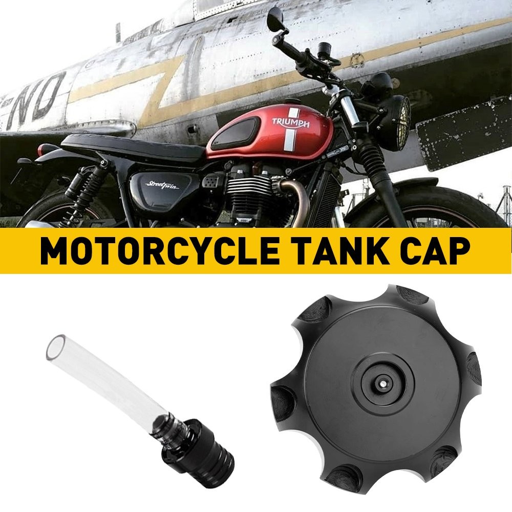 1x Black Gas Tank Fuel Motorcycle For Cap Cover 51-54mm Car Auto Replacement Kit